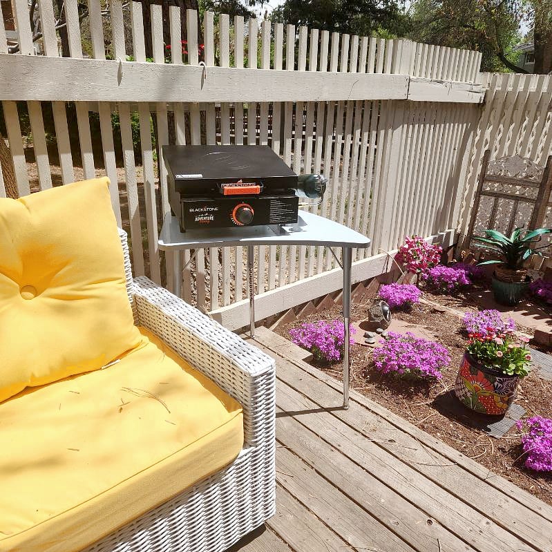 Patio in the rear of unit. 
