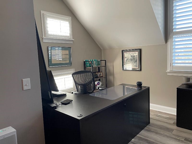 Alcove just off den with large desk