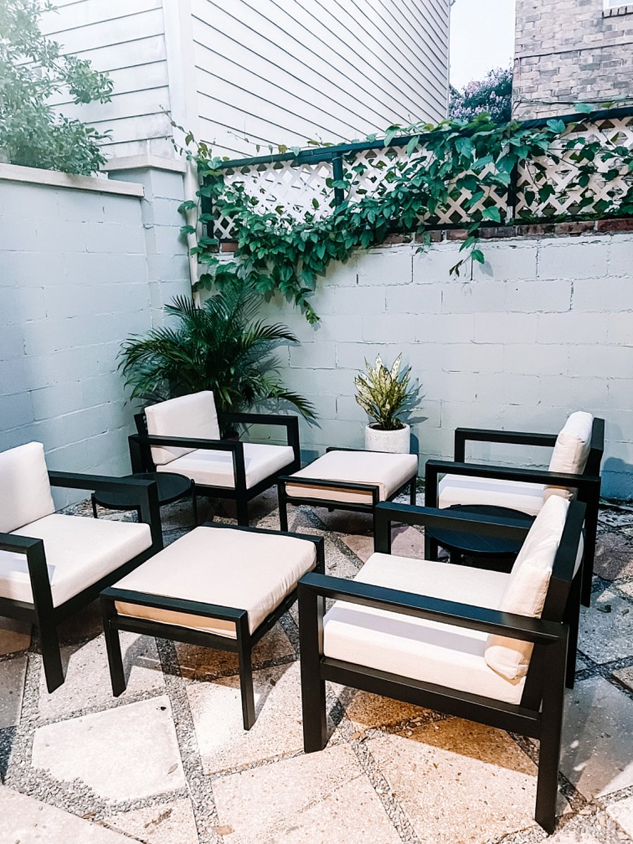This is a private patio off of the living room.