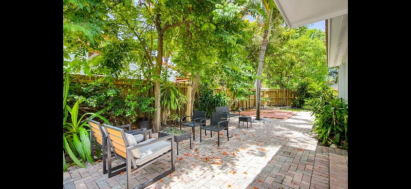 Back Yard relaxing area by trees  and wonderful Nature