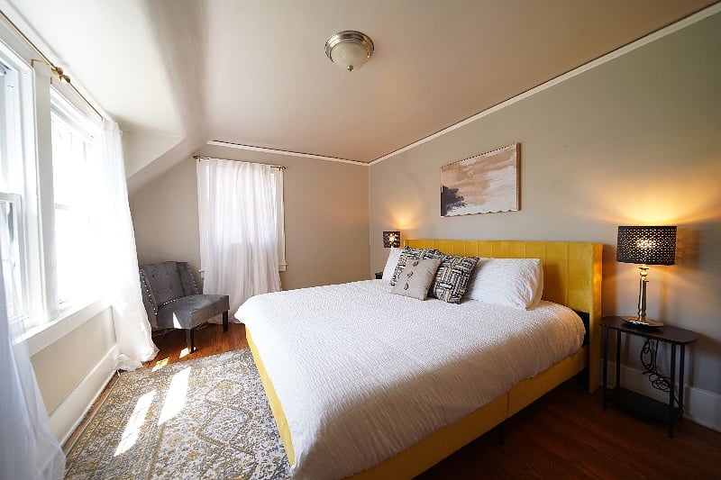 bedside tables all equipped with USB and/or outlets for convenience 