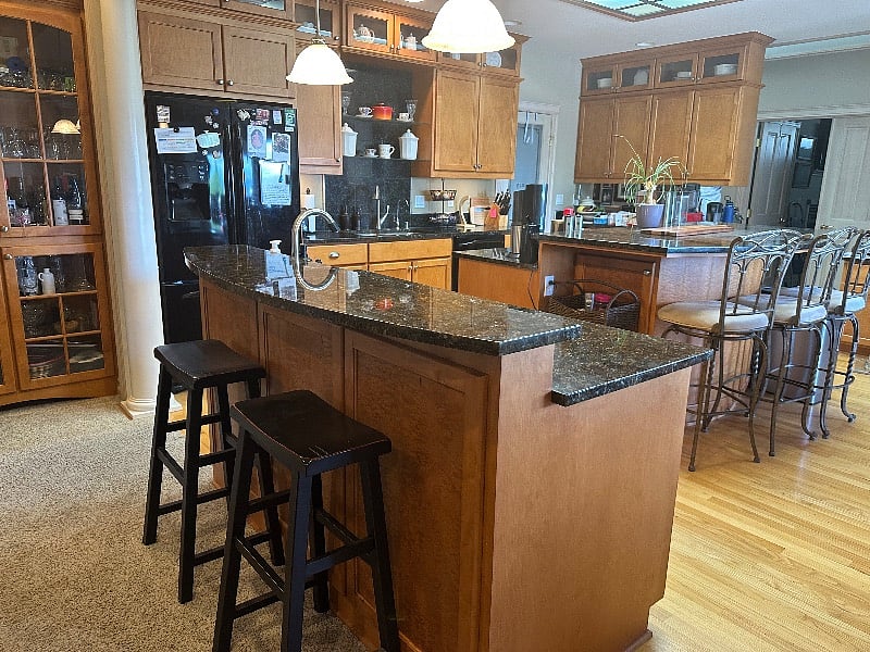 Two eating bars in kitchen