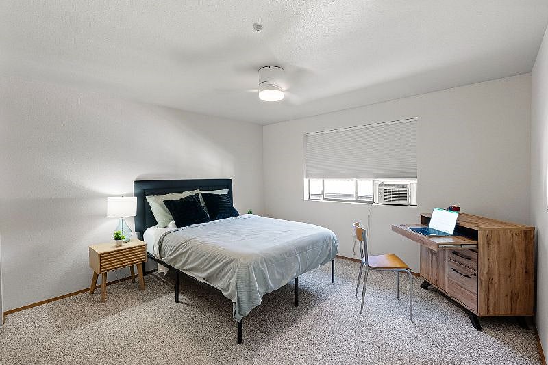 Queen Casper Bedroom with USB outlets large closet and desk