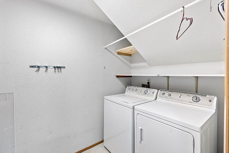 Dedicated washer and dryer with hang line, ironing board, vacuum available