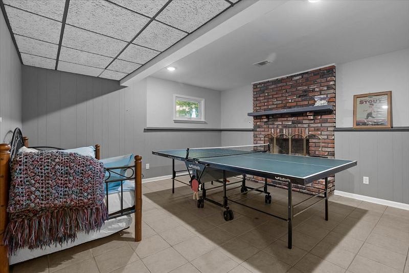 Ping Pong Table in Finished Basement