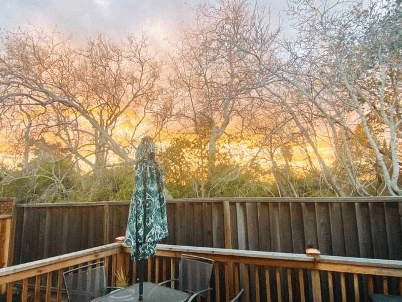 An evening sunset on the deck!
