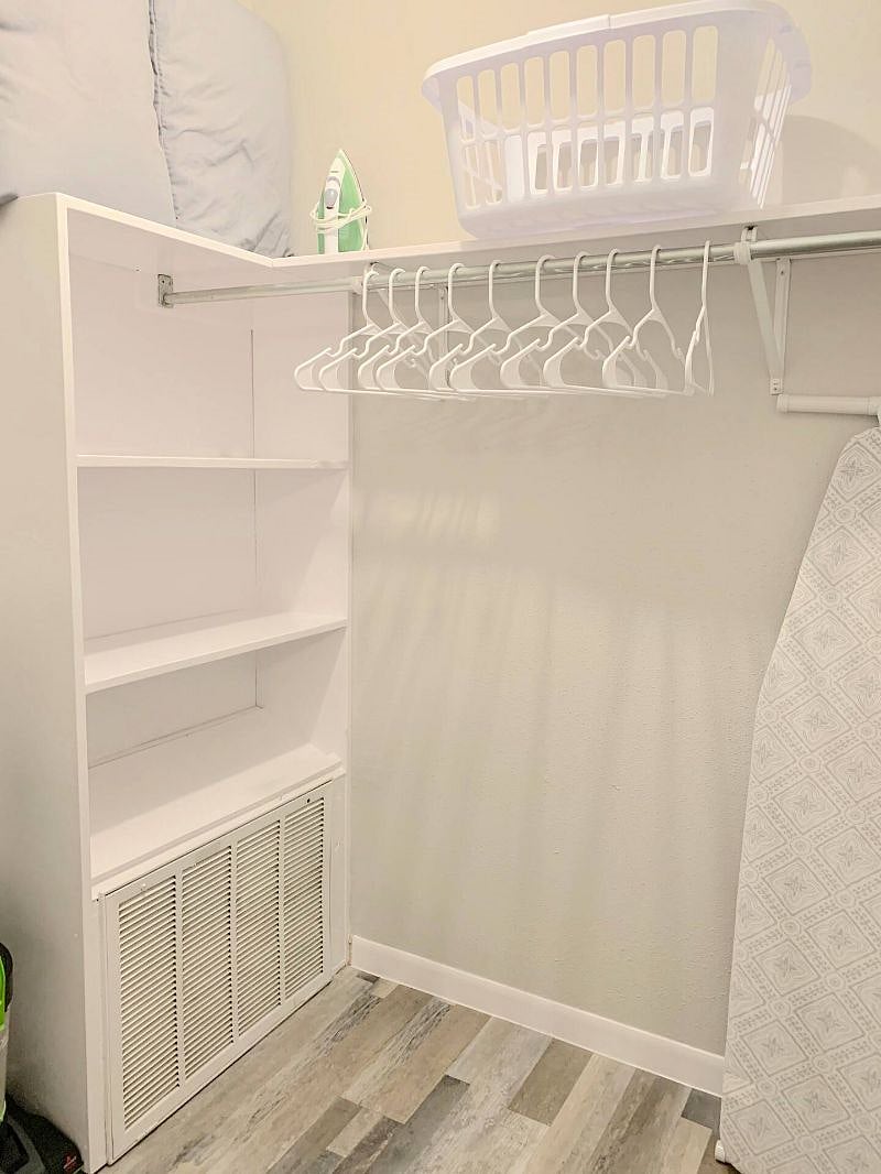 Walk-in closet with built in shelving