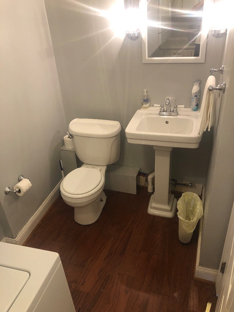 Downstairs half bath.