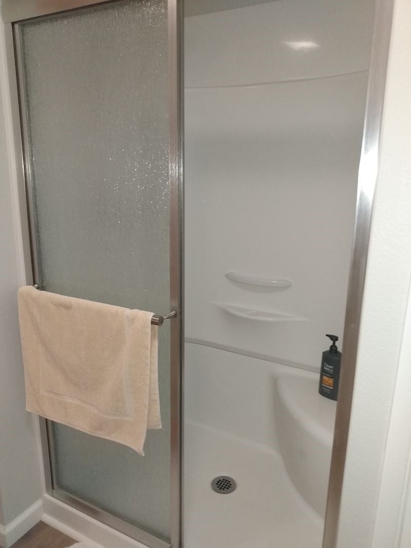 Step in shower with seat