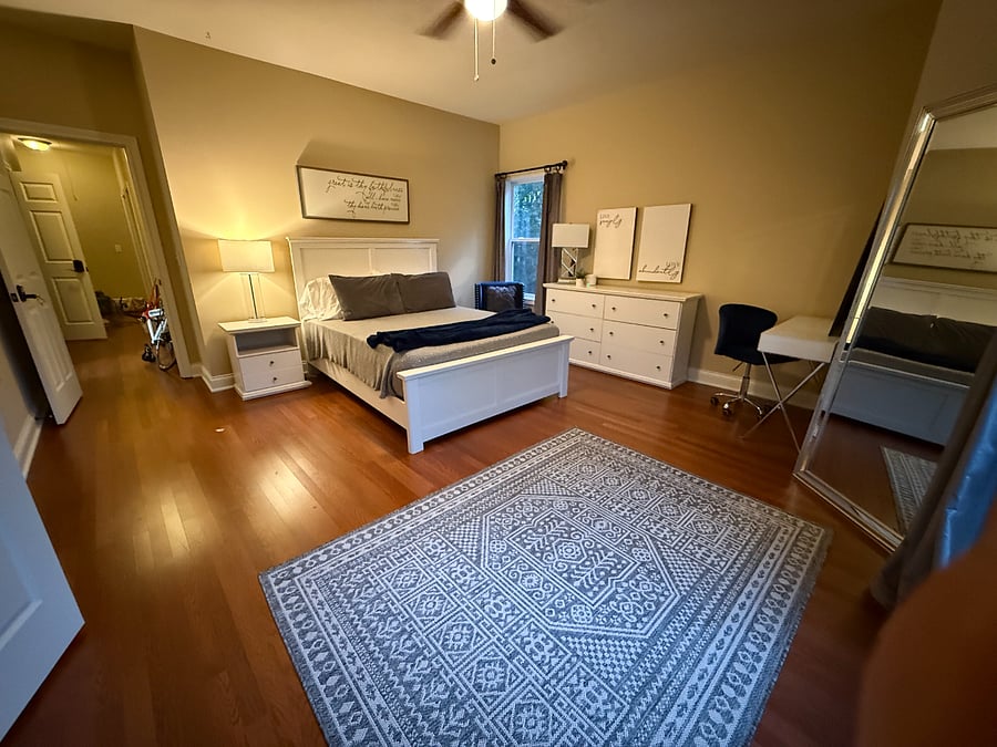 large 2nd bedroom
Black out curtains