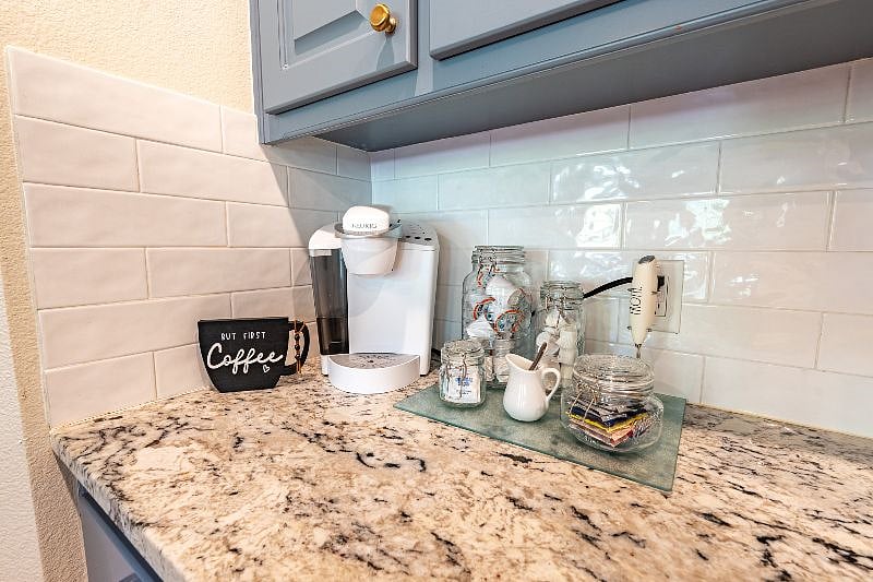 Savor your morning coffee or tea.