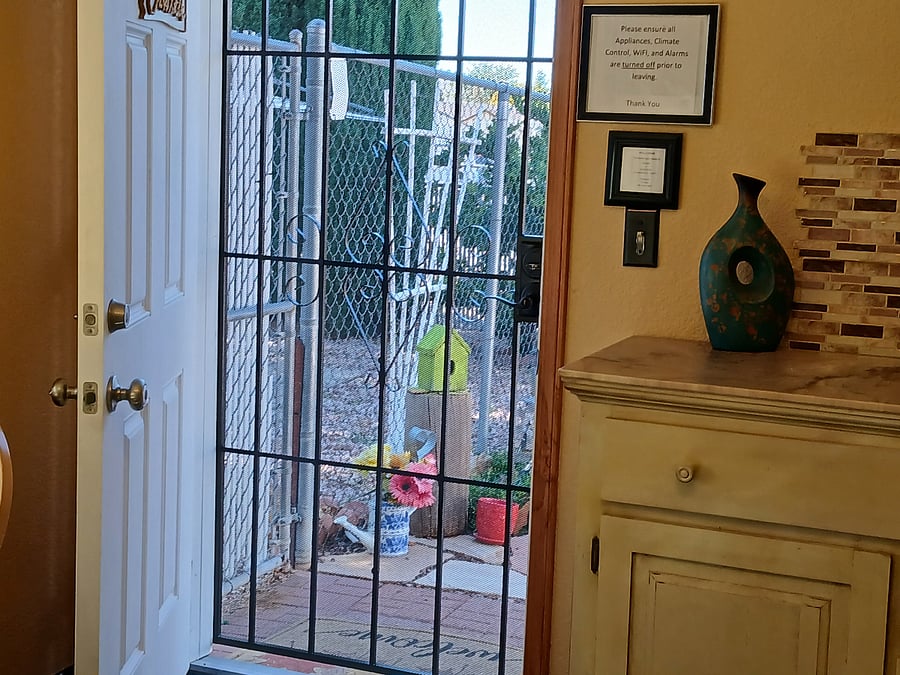 Private entrance with Security screen door and 4 locks on doors