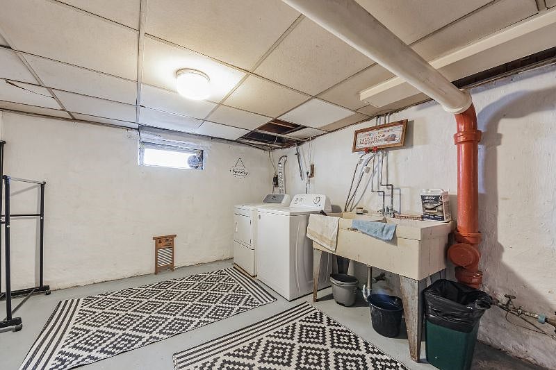 Laundry in basement