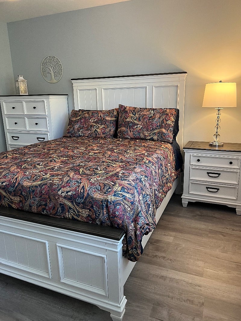 Everything is like new! Furniture Bed pillows sheets, both bedrooms.There is extra bed linens too.