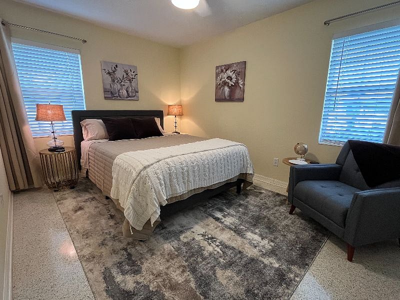 The second bedroom is cozy and so inviting. It has a queen bed and room enough for two, if you feel like sharing.