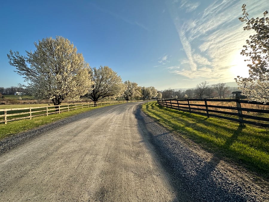 One mile gravel road around the neighborhood