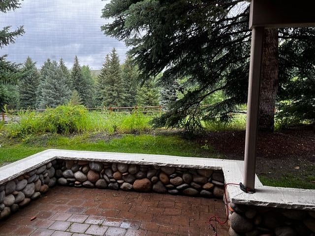 Patio views of White Clouds Golf Course area.