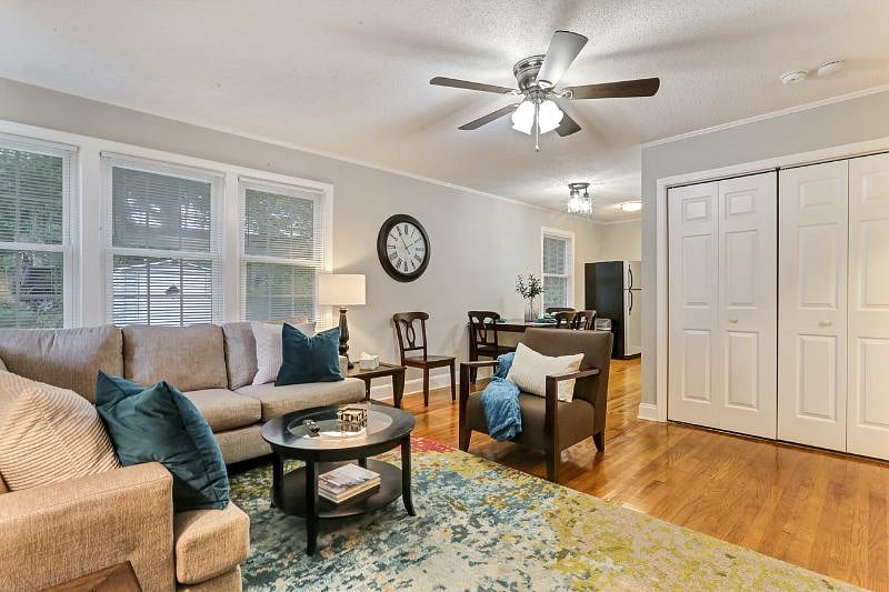 Take a load off in the living room after seeing everything that Greenville has to offer.