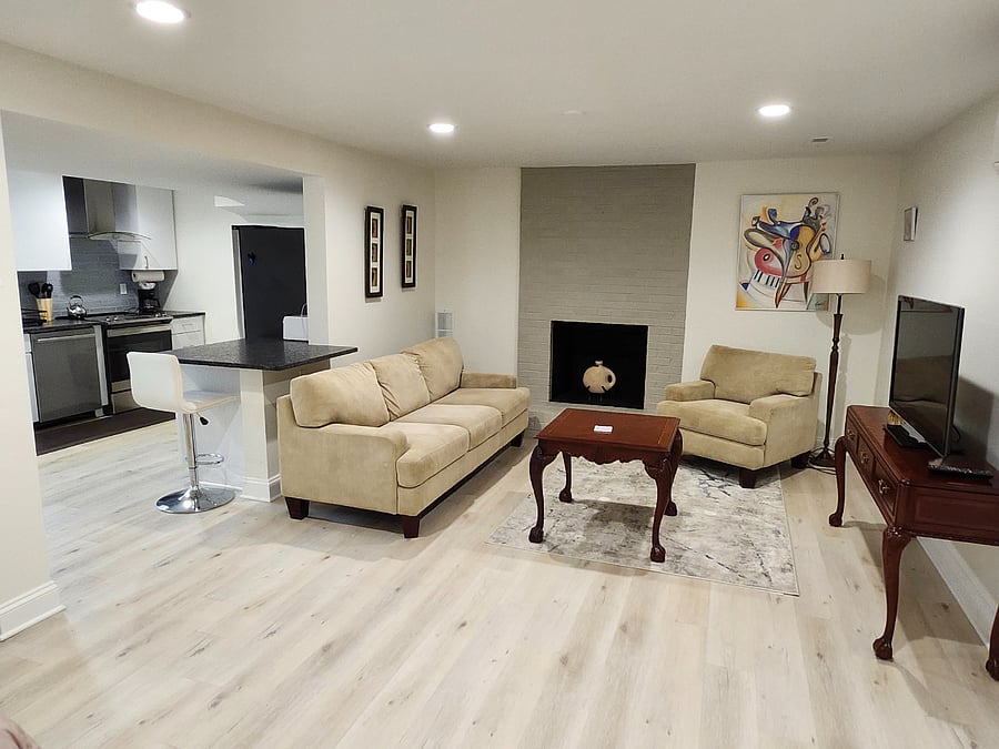 Living room with TV and couch
