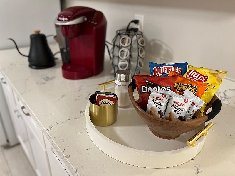 Complimentary snacks, tea, and coffee for you to enjoy during your stay.