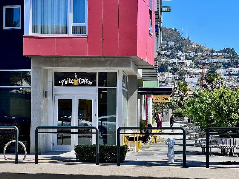 5 minute walk to Philz Coffee