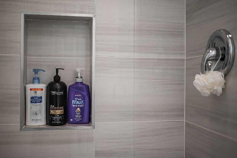 Shampoo, hair conditioner and body wash are available in each bathroom.