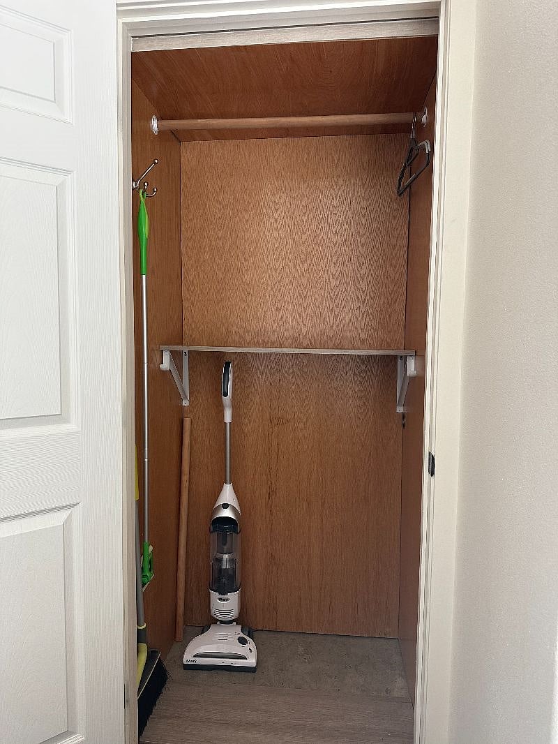 Closet next to sofa