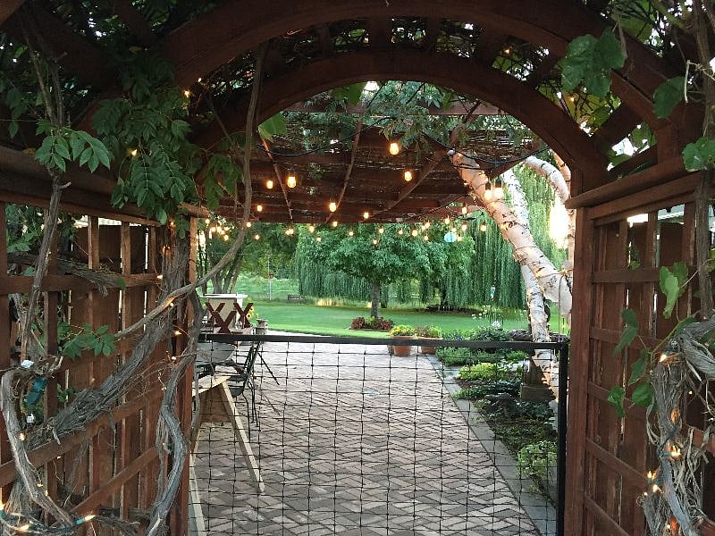 courtyard in the evening