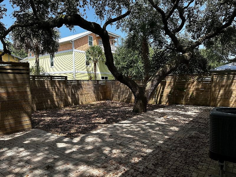 Fenced in backyard