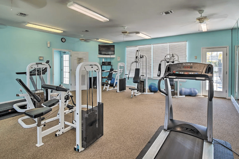 Clubhouse gym. Enter from Pool.