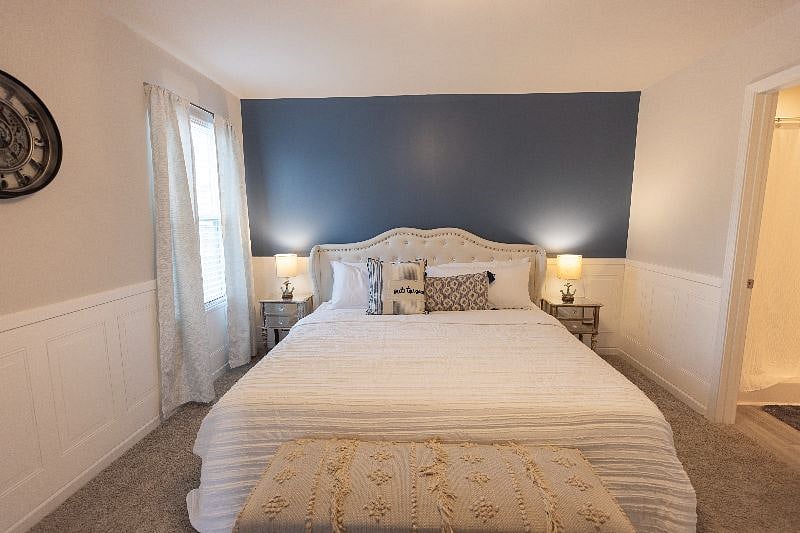 Master Bedroom with King Size Bed, Dedicated Work Space, Full Master Bathroom and Walk in Closet