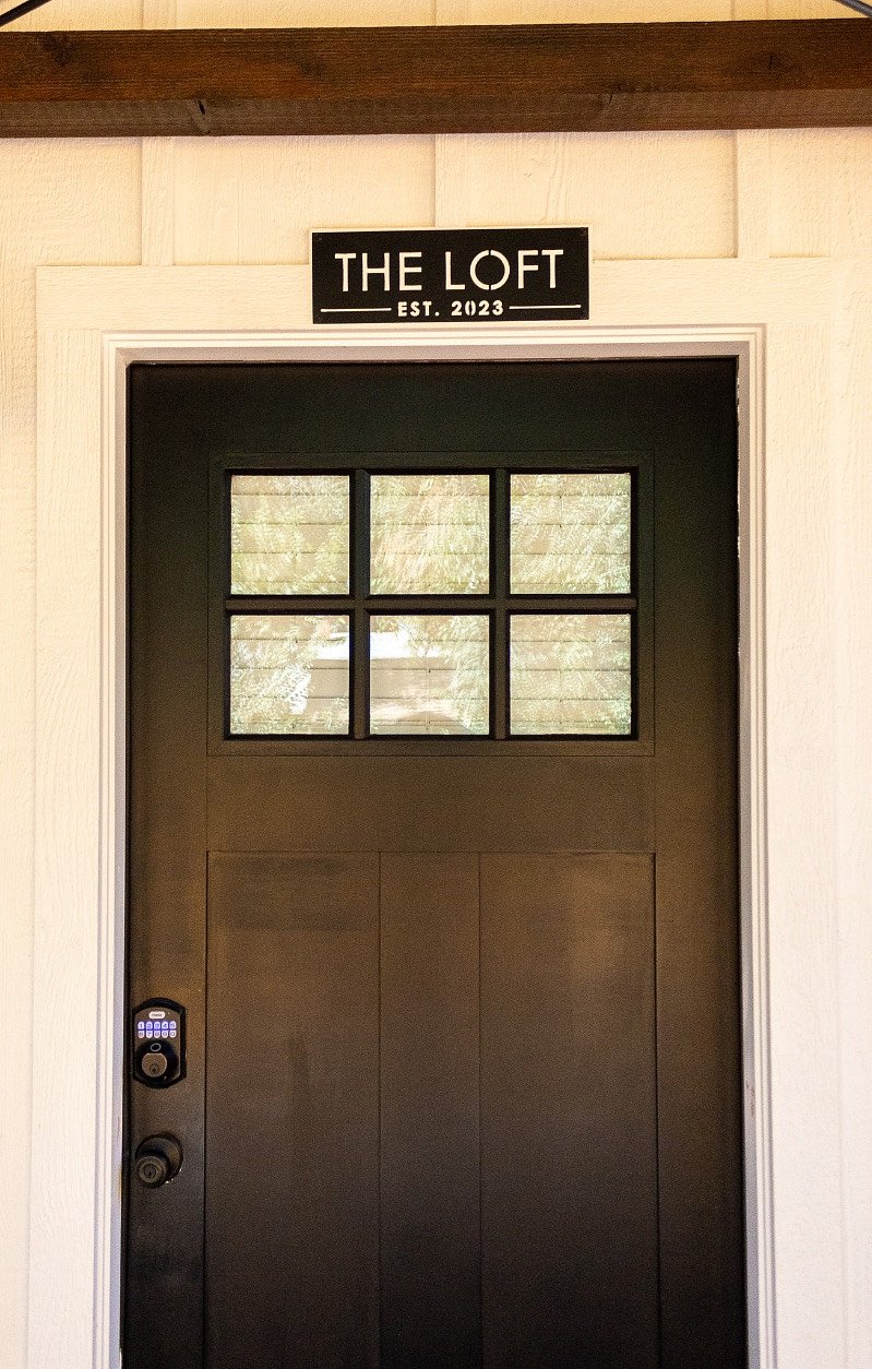 Front door of The Loft
