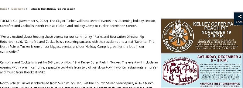 Fall and Holiday events right around the corner at the Peach Pit and Church Street Park!