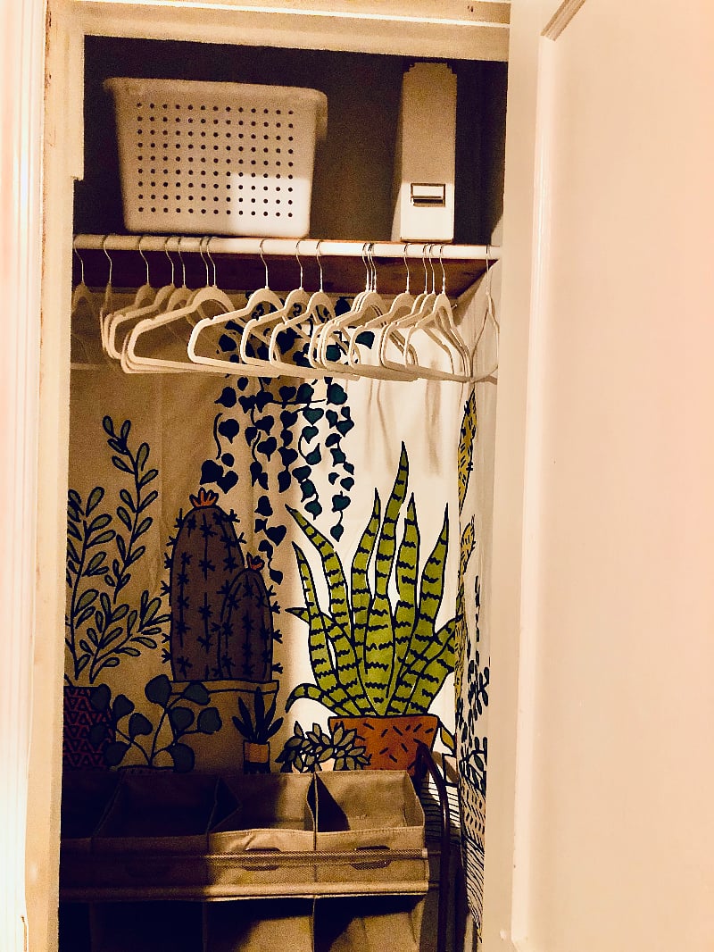 closet in bedroom.  Pretty wide actually and deep shelf above.  
