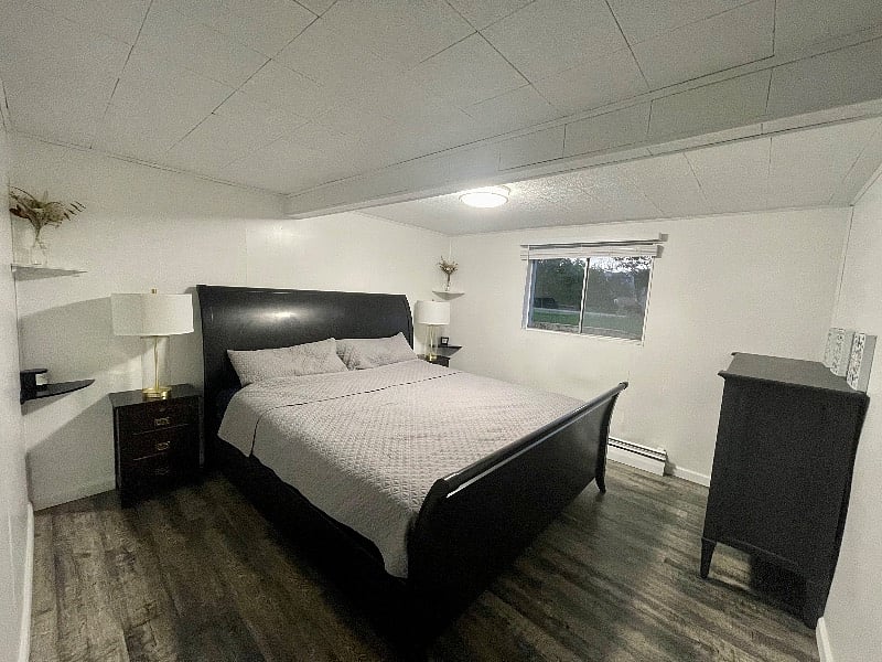 Mountain sunsets and sunrises in the king master bedroom