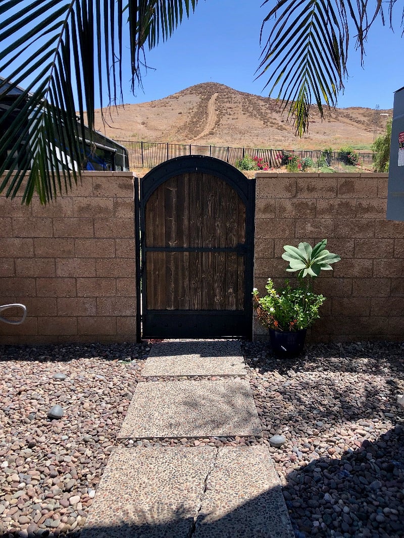 Rear yard entry gate. 