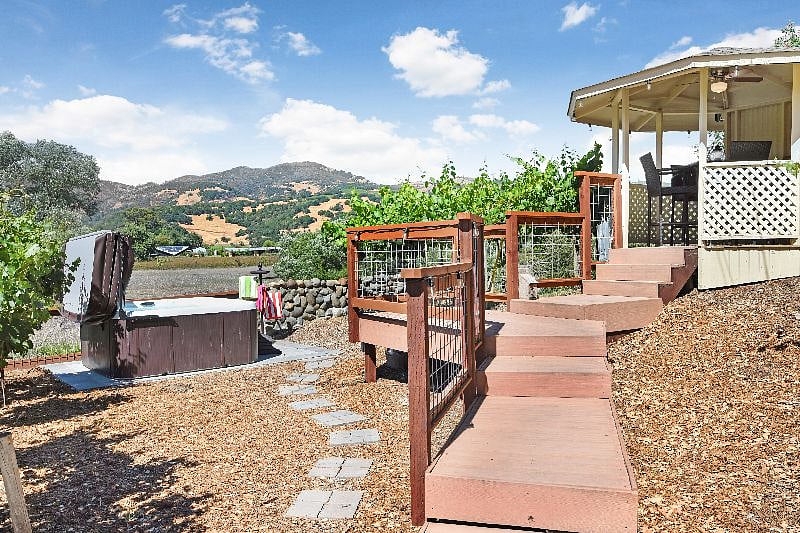 Gazebo and hot tub in front of property to enjoy the views of the Kenwood Valley