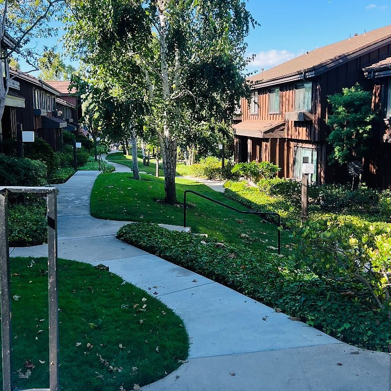 One of the many walk ways through the complex
