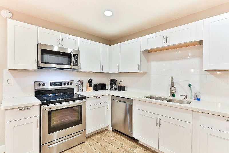 Fully stocked kitchen with cooking essentials
