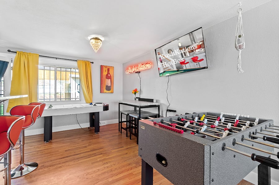 Foosball Fever: An Evening of Fun with the Added Thrill of a 50 Inch Roku TV!