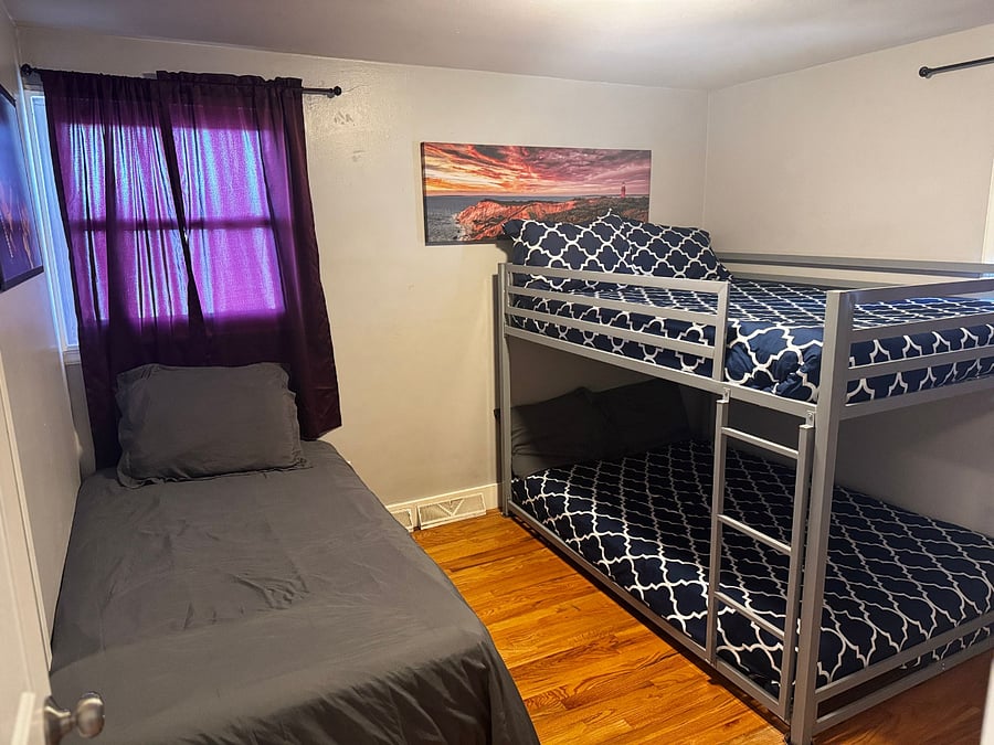 Thoughtfully designed for comfort and versatilityour twin and bunk bed setup ensures a restful stay for all ages.