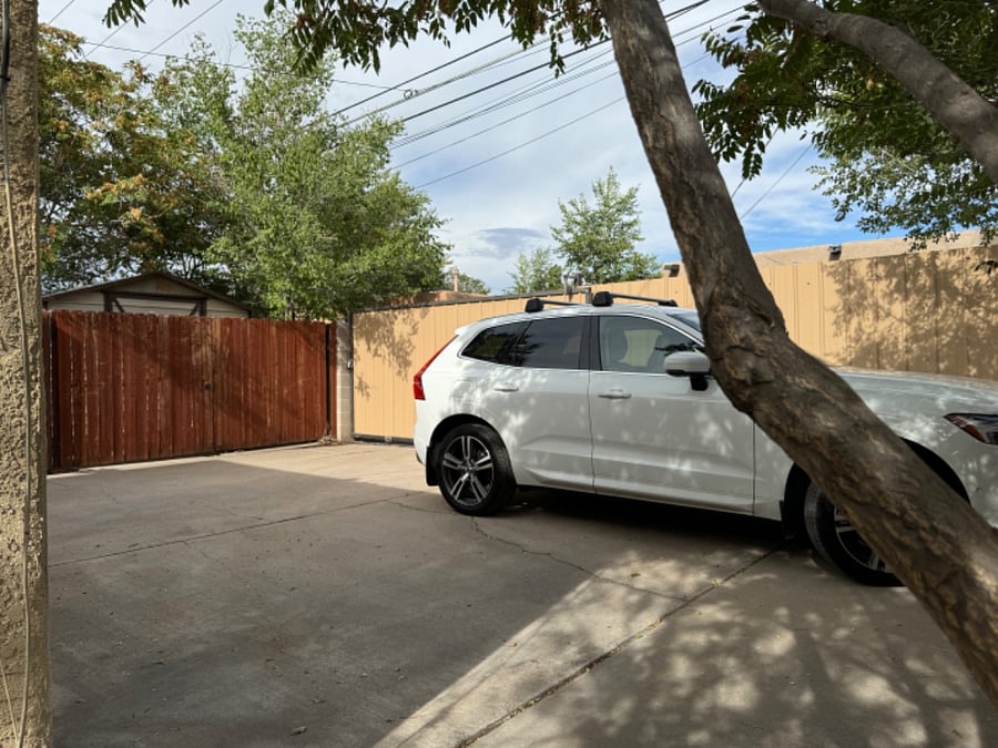 Off-street private parking with gate.