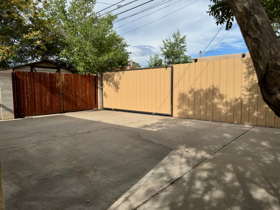 Gated off-street parking.