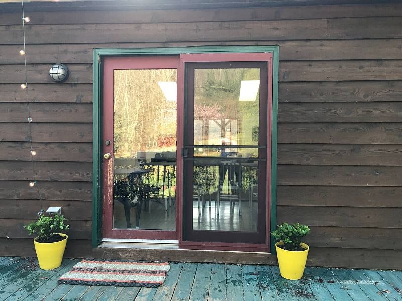 back deck entrance to living / dining room