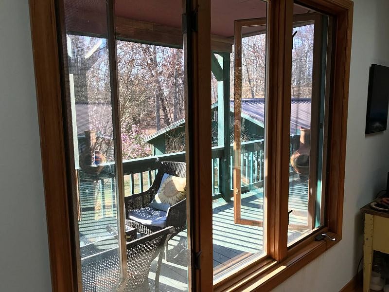 living room view of front porch