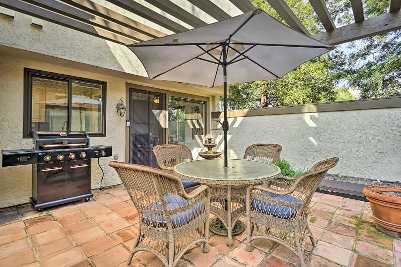 Back patio with gas grill