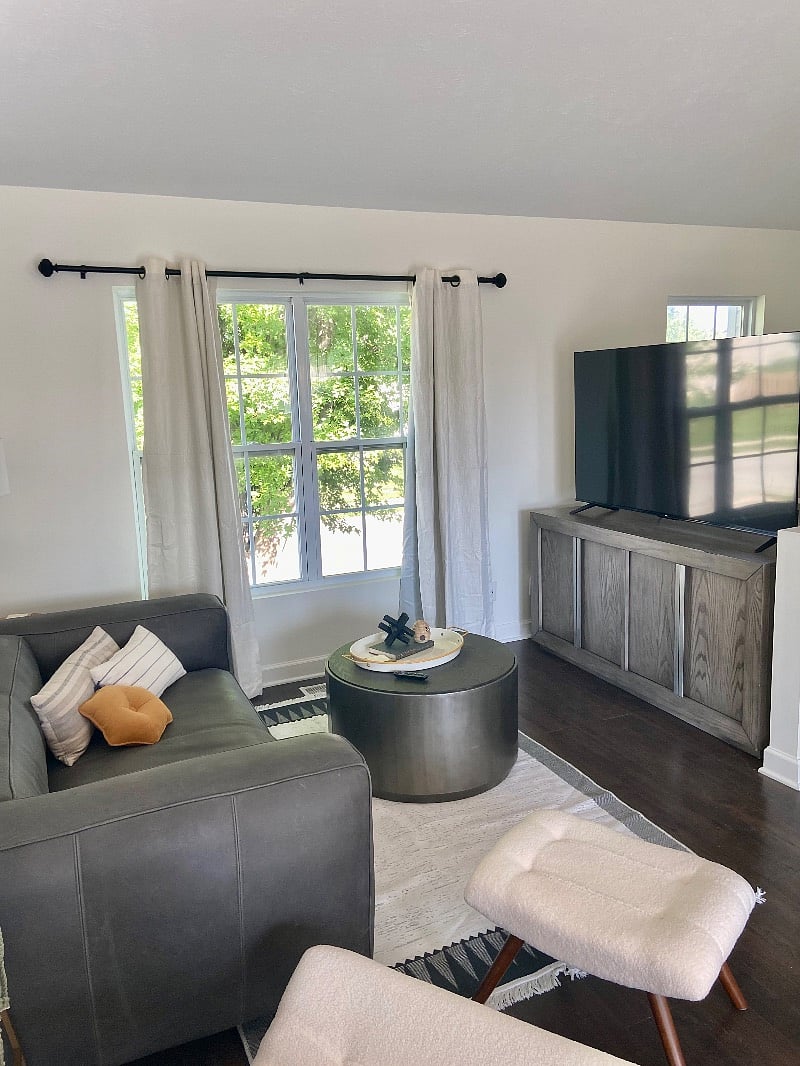 living space with extra large tv