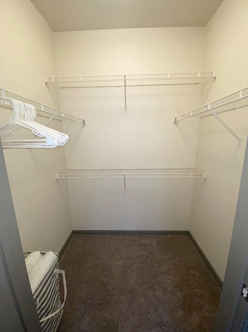 Spacious walk-in closet