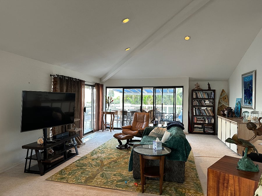 Vaulted ceilings in kitchen and living room!