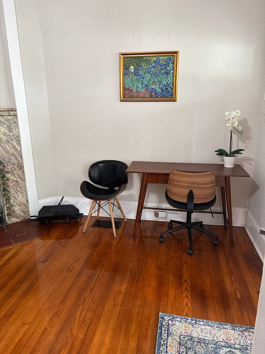 New workstation, moved TV & dresser to bedroom